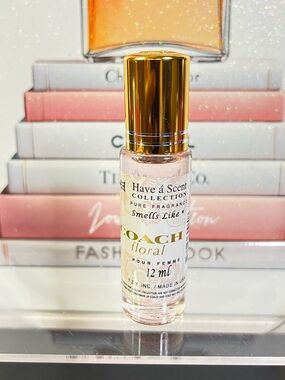 Coach Floral Roll-On Perfume — Pink with Gold Cap